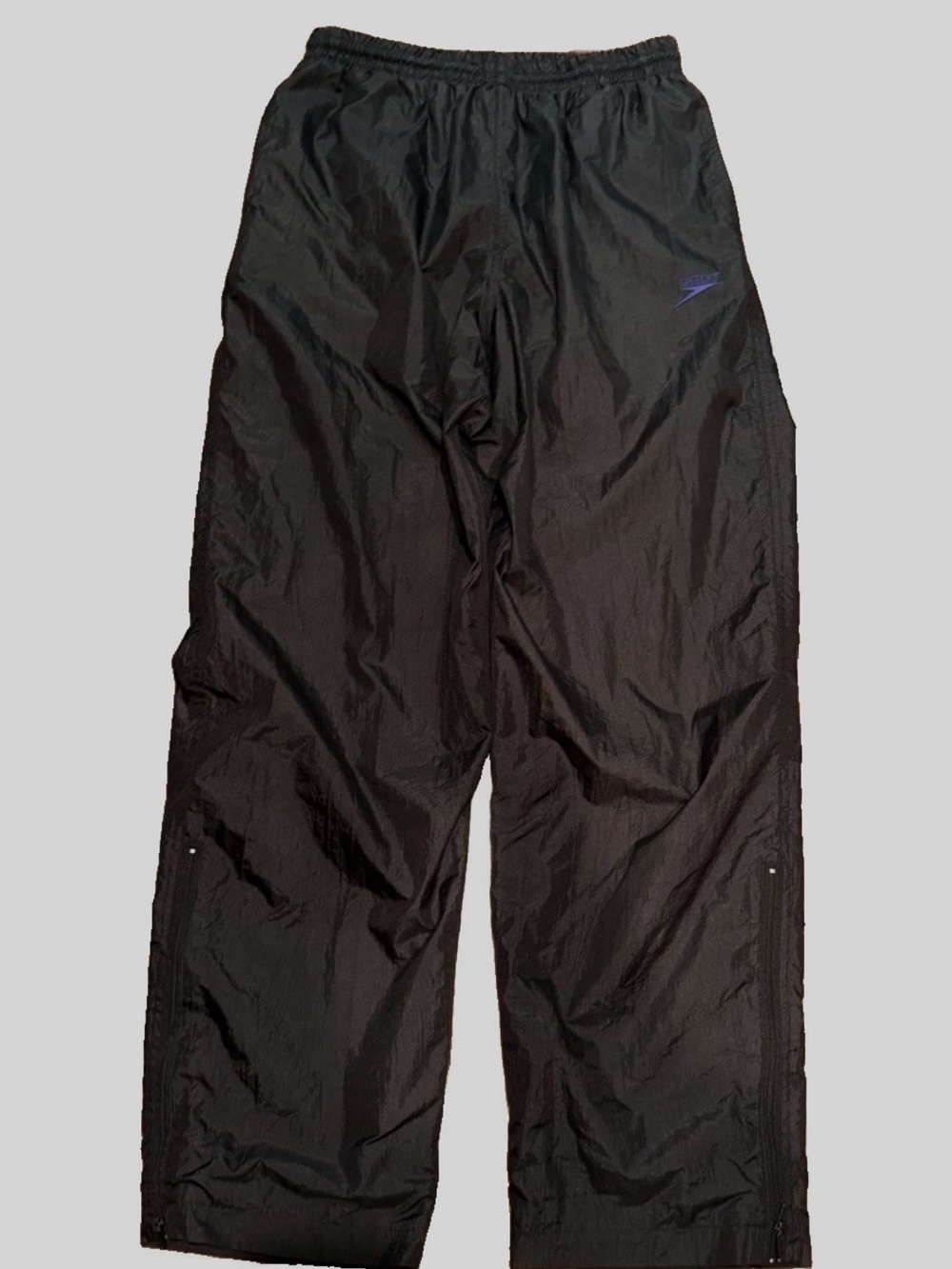 Vintage 90s M Speedo Pants Track Nylon Black Windbreaker, Gorpcore Streetwear
